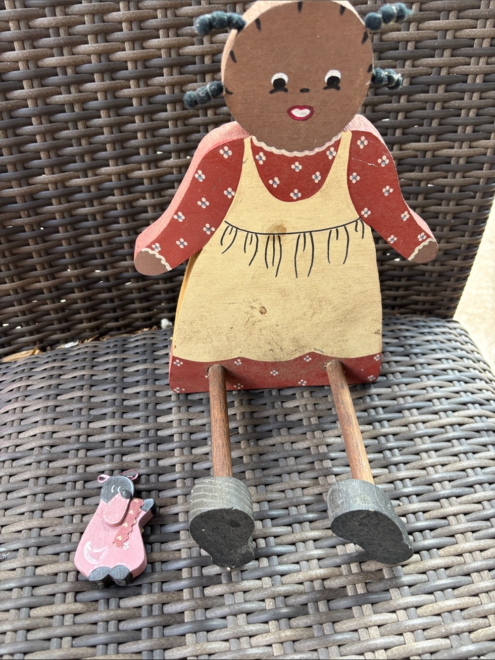 Vintage wooden black dolls